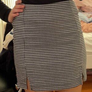 Checkered black and white skirt